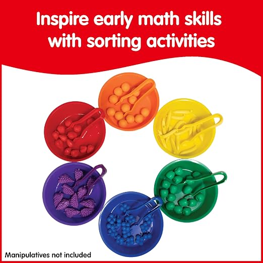 edxeducation Sorting Bowls & Tweezers, Set of 12, 6 Colors - Image 2