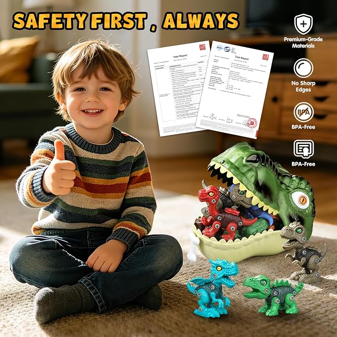 Drefirsa Dinosaur Toys for Kids Age 3-5 5-7, 8Pcs Take Apart Dinosaur Set - Image 6