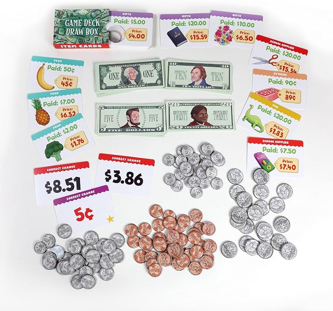 eeBoo Making Change Math Game with Play Money, Coins, Ages 5+, 2-4 Players - Image 4