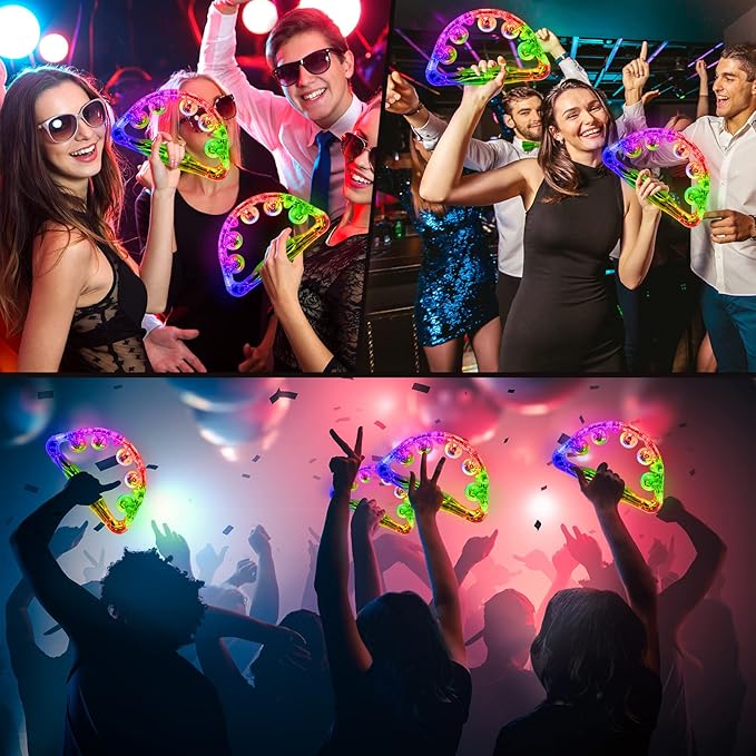 Aywewii LED Tambourine - Musical Light Up Sensory Toys for Kids with Autism, Special Needs Toys for Children, Birthday Gifts for Boys & Girls, Glow in The Dark Party Favors