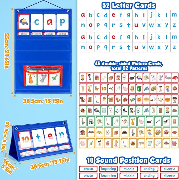 Torlam CVC Word Builder Kindergarten Classroom Must Haves, Phonics Games Preschool Learning Activities Spelling Toy Reading Letter Site Sight Words Games Flash Cards for Kids Autism Special Education - Image 7