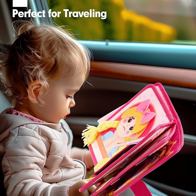 hahaland Princess Busy Book Toddlers 3-5, Dress up Pretend Play Makeup Toys - Image 7