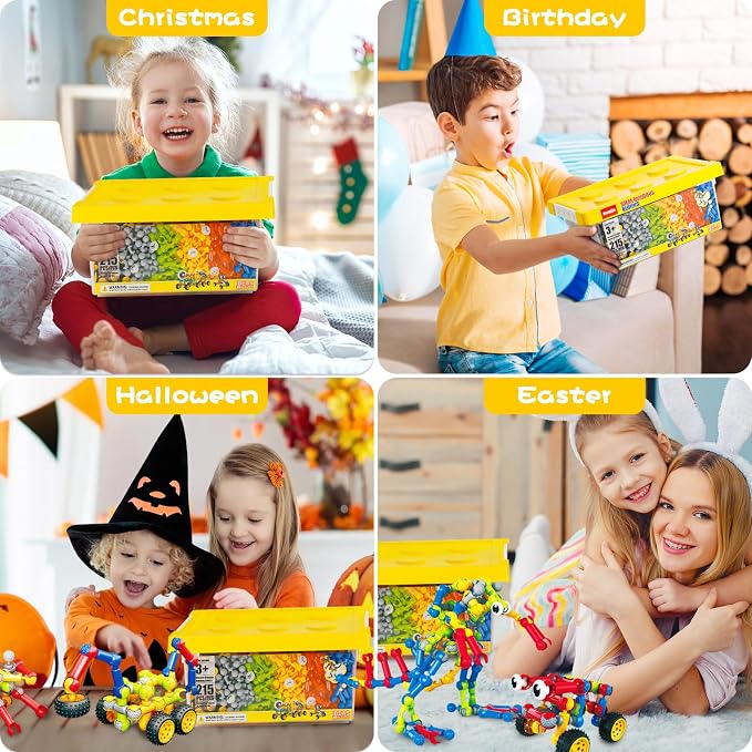 215 PCS STEM Building Blocks Playset for Kids Ages 4-8 Birthday Gifts Boys - Image 7