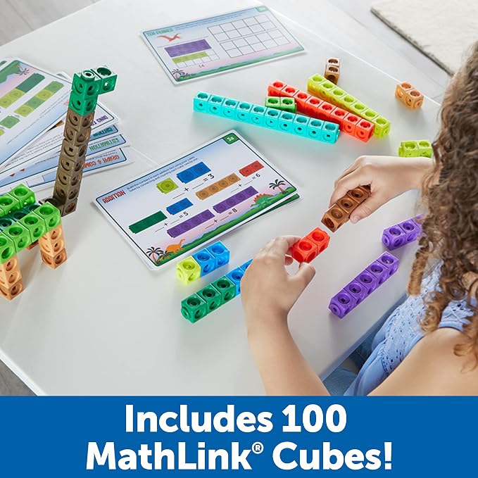 Learning Resources MathLink Cubes Activity Set: Dino Time - Image 4