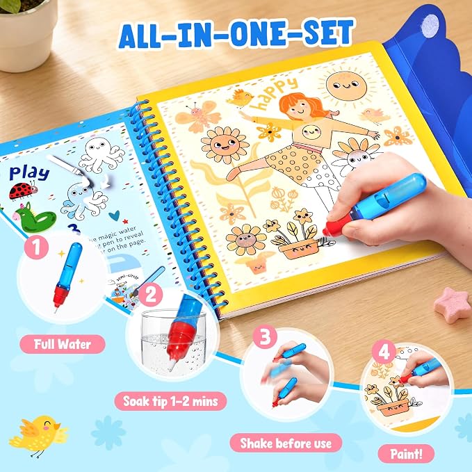 JoyCat Water Coloring Book for Toddlers, Colors & Emotions Theme - Image 2