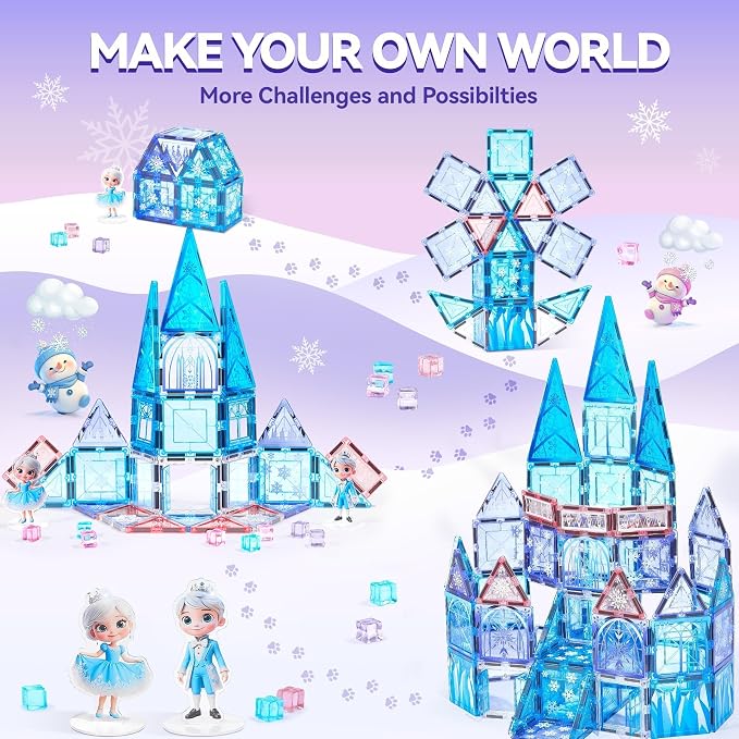 VigorFun Princess Castle Magnetic Tiles Building Toys Set for Kids Ages 4-8 - Image 5