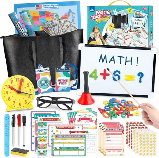 wookidel Pretend Play Teacher Set for Kids, Pretend Play Toy School Stuff by Wookidel