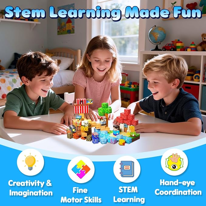 208PCS Magnetic Blocks, Building Cubes, Boys Kids Gifts Toys - Image 6