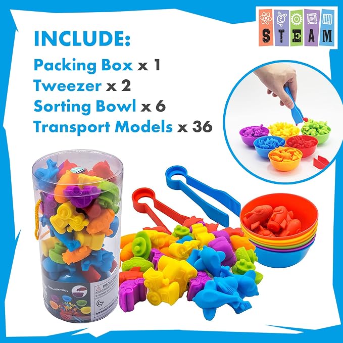 UNIQUE KIDS Counting Educational Learning Toy Set with Sorting Cups – Fun Color Classification and Math Training Game for Toddlers and Preschoolers Ages 3 and Up - Image 3