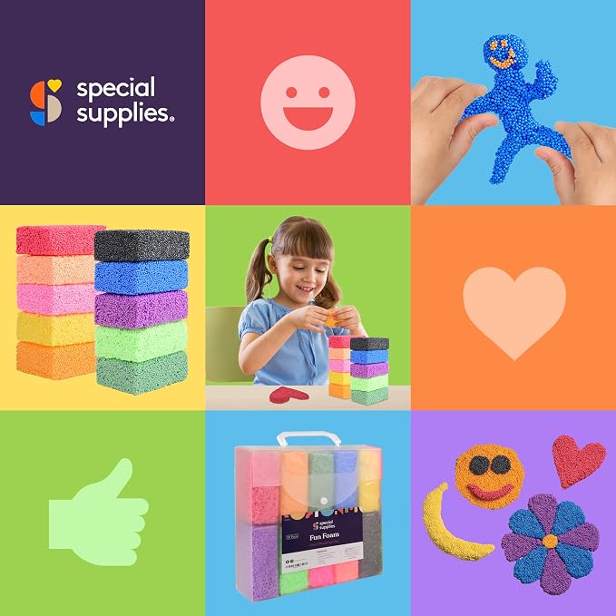 Special Supplies Fun Foam Modeling Foam Beads Play Kit, Children’s Educational Clay for Arts Crafts Kindergarten, Preschool Kids Toys Develop Creativity, Motor Skills (10) - Image 8