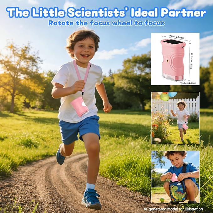 1000X Handheld Microscope for Kids: Pocket Digital Microscope with 2.0''IPS Screen&Photo/Video - Portable Edu Science Kits for Girls Boys - STEM Toys Birthday Gifts Ages 3-6 6-12(Pink) - Image 7