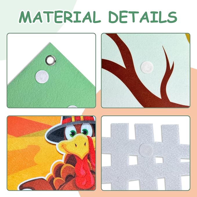 Cinrobiye Fall Tree Bulletin Board Felt Craft Kit, 41 Pcs Thanksgiving Maple Leaves Activity Set with Large Tree Poster, Gratitude Writing Wall Decor for Autumn Classroom, Home, Party Supplies - Image 3