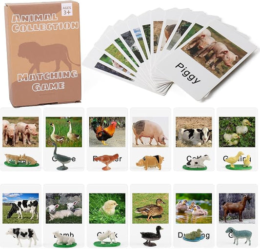 MEROCO Montessori Farm Animals Matching Cards Kids Preschool Toys by MEROCO