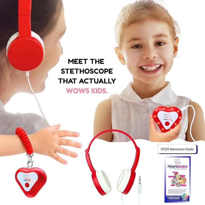 Heartbeats Electronic Stethoscope Toy with LED Display & 10X Sound Amplification, Real Working Stethoscope - STEM Medical Learning Toy Boys & Girls Age 4+, Kids Nurse Doctor Kit - Educational Toy Gift - Image 2