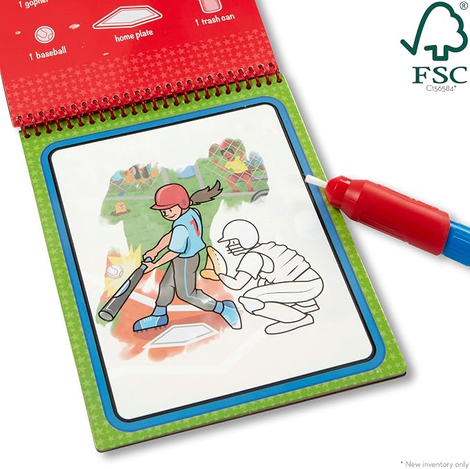 Melissa & Doug On The Go Water Wow! Reusable Water-Reveal Coloring Activity Pad – Sports - Image 5