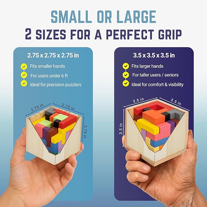 Zen Fun Unsolvable Puzzle Cube | Impossible Brain Teaser Puzzle & Memory Game for Adults - Hardest Block Puzzle in The World (Large Version) - 32 Pieces