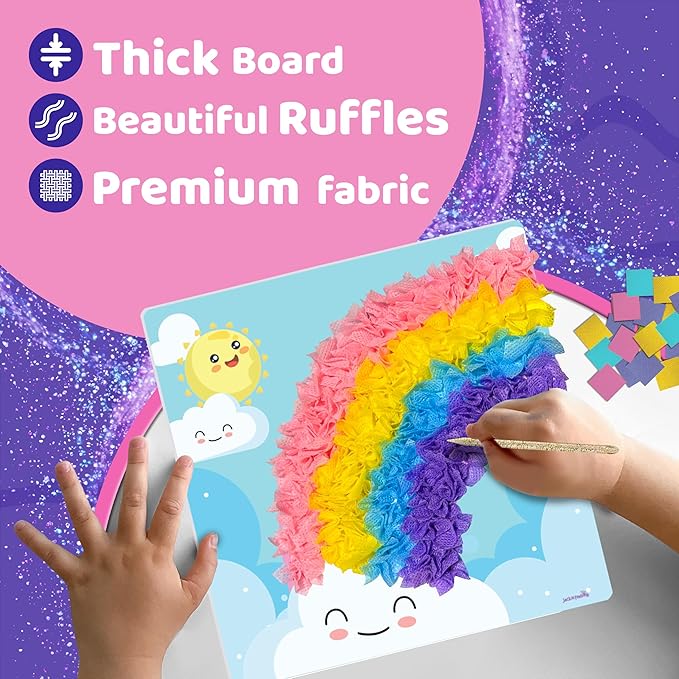 jackinthebox Poke Poke Art – Magical Theme, Mess-Free Fabric Art and Craft, Flower Pressing Kits, Gift for Kids, Girl Gifts, DIY Activity Boy Gift, Toys for Girls and Boys Ages 4 5 6 7 8