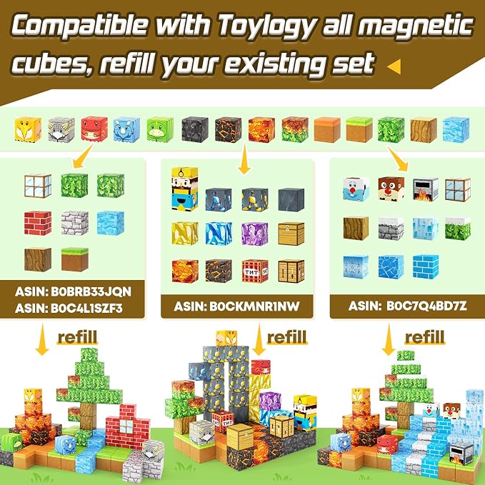 Dinosaur Toys Magnetic Blocks Volcano Edition - STEM Toys for Kids Age 3+ - Image 3