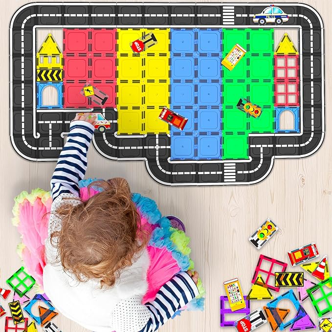 106Pcs Christmas Magnetic Tiles, Magnetic Building Blocks, Preschool Montessori Toys Gift for 3+ Year Old Boys and Girls, Sensory Toys for Kids Aged 3-5 and 4-8, Ideas for Toddler with Autism - Image 4