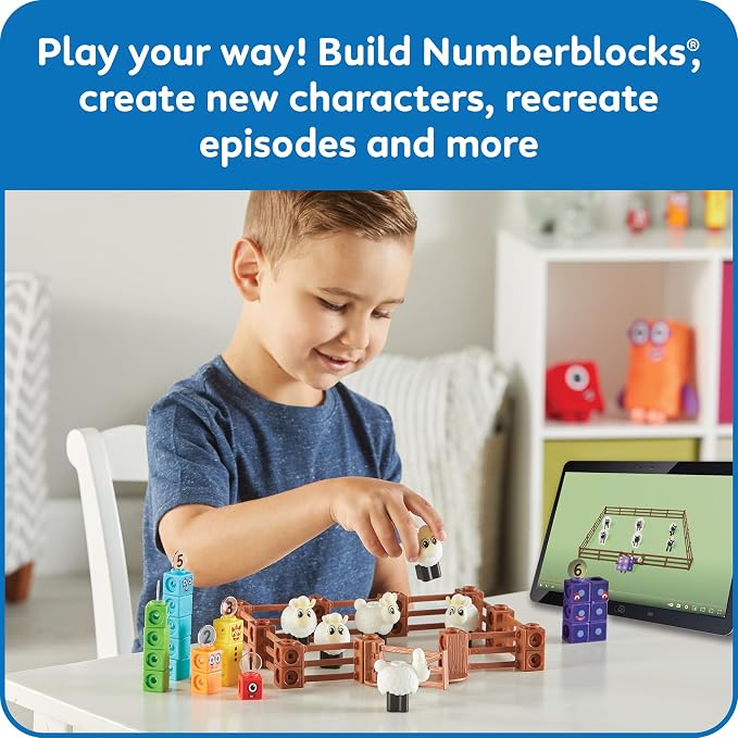 hand2mind Numberblocks Sheep Farm MathLink Cubes Activity Set, Ages 3+ - Image 3
