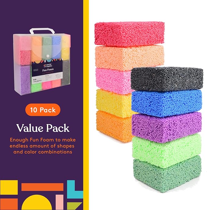 Special Supplies Fun Foam Modeling Foam Beads Play Kit, Children’s Educational Clay for Arts Crafts Kindergarten, Preschool Kids Toys Develop Creativity, Motor Skills (10) - Image 3
