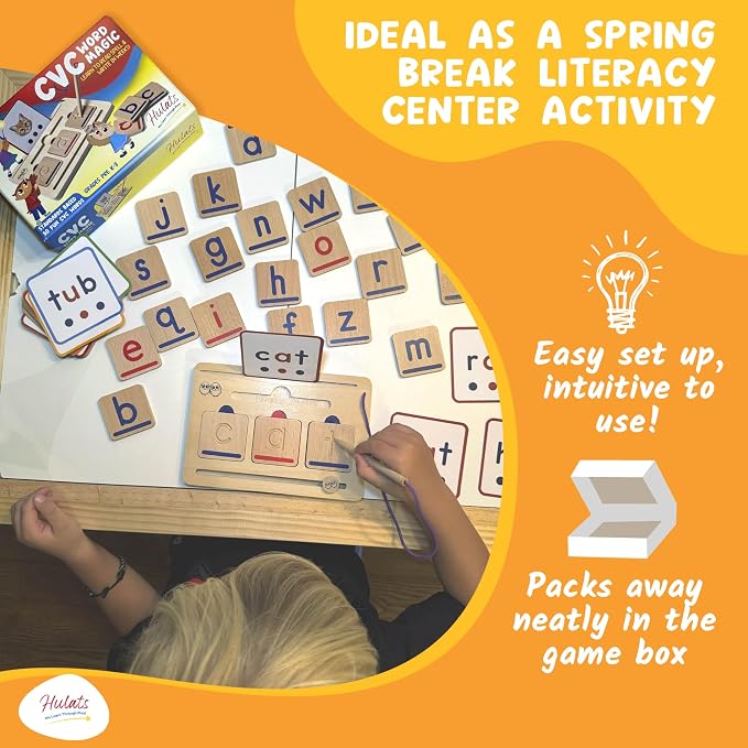 Hulats Wooden CVC Word Builder: Montessori Kindergarten Phonics Game 3-5 - Image 8