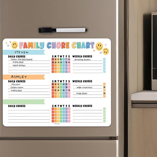 Magnetic Chore Chart for Kids Multiple Kids, Chore Board Adults and Teens by HadleyDesigns