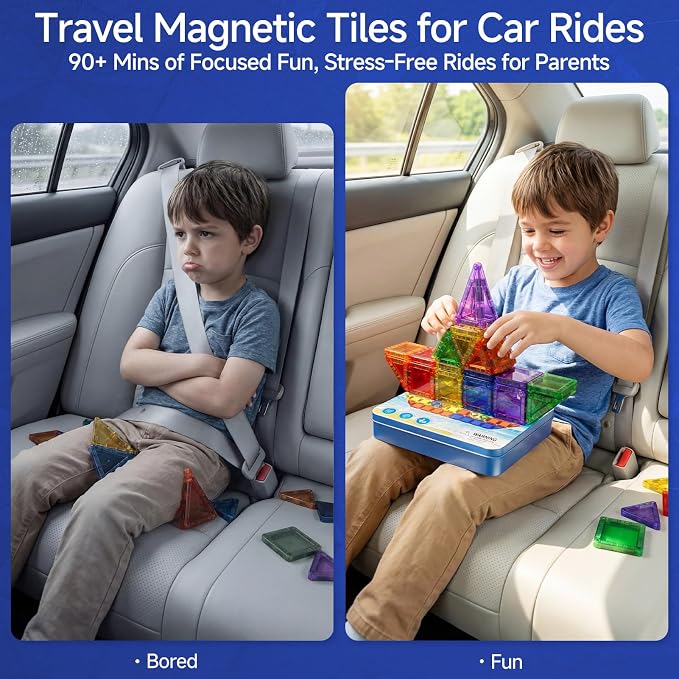 WMXDU Mini Magnetic Building Set: Keep Boys Quiet 60 Mins on Road Trips - Image 2