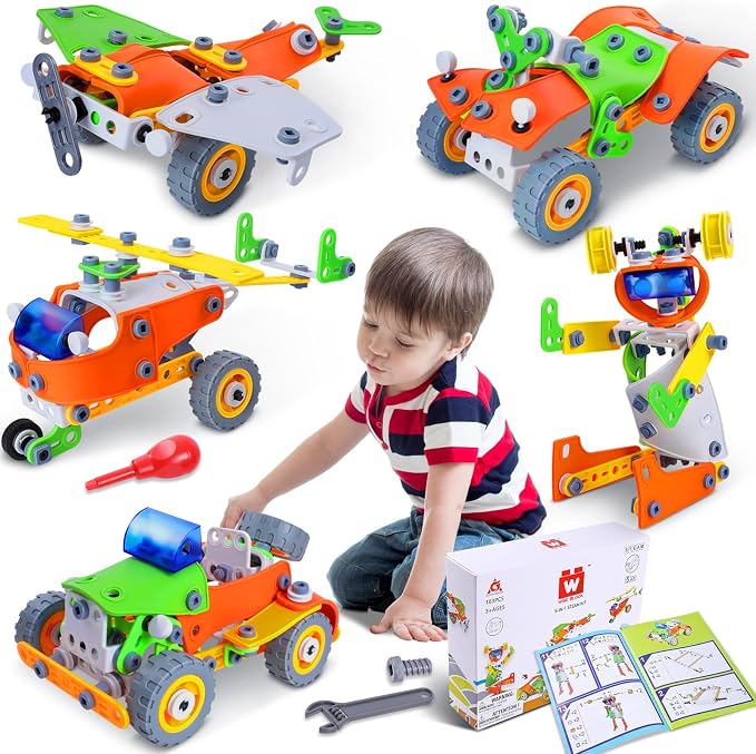 164 PCS Building Toys for Kids Ages 4-8 8-12, Educational STEM Activities, Erector Set Building Blocks, Construction Creative Games for Boys and Girls by WISEBLOCK
