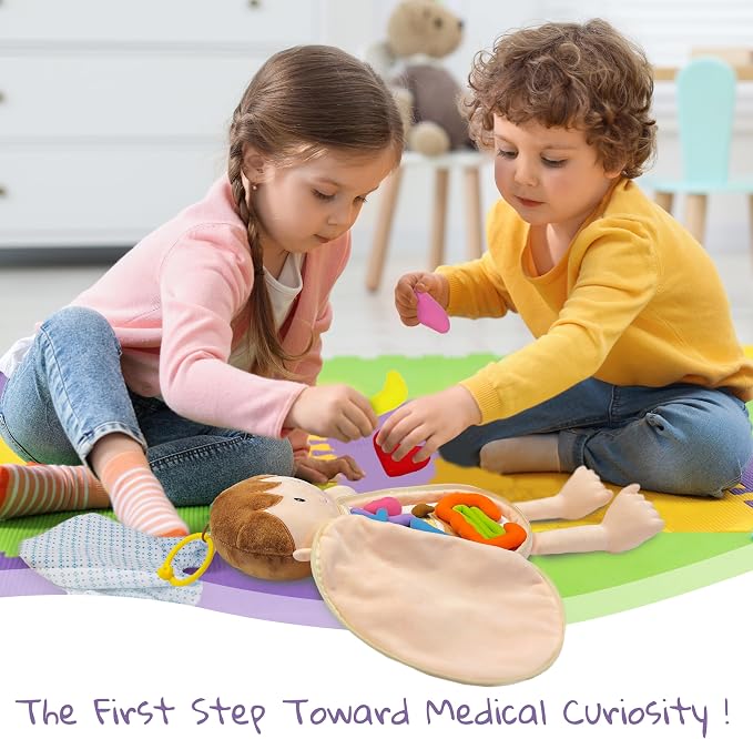June Garden 18" Little Patient Lucas Plush Anatomy Doll - Soft Educational Toy with Removable Human Organs - Learn Basic Anatomy for Toddlers and Kids - Image 3