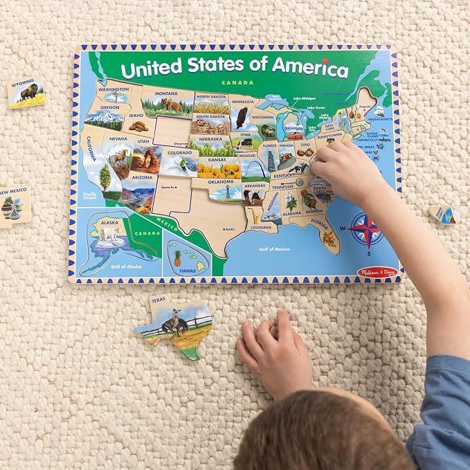 Melissa & Doug USA Map Wooden Puzzle (45 pcs) - Image 7
