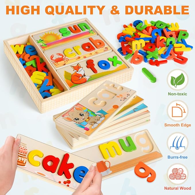 Learning Toys for 3 Year Old, Alphabet Puzzle Spelling Games Preschool - Image 2