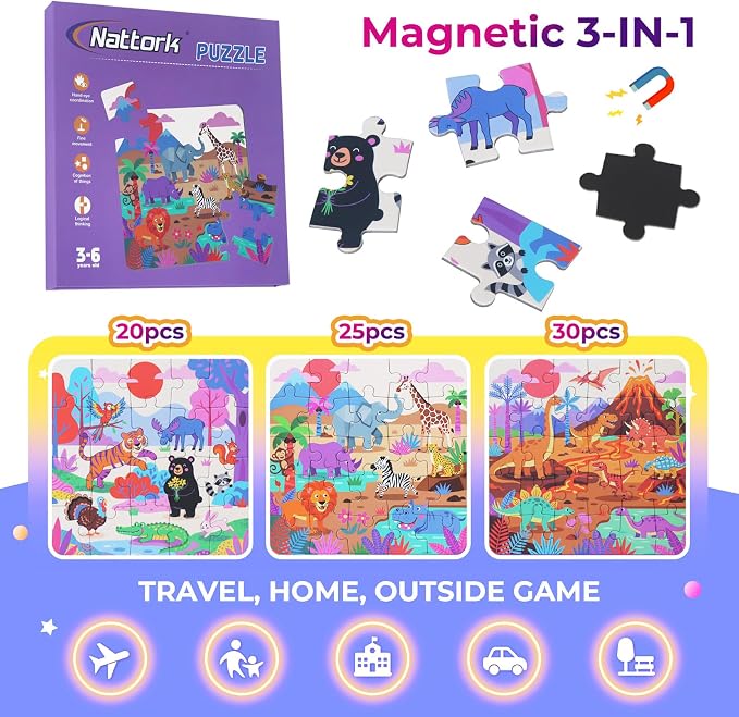 Nattork Magnetic Puzzle for Toddlers Boys Girls 3-5 4-8 5-6 Kids Puzzles - Image 8