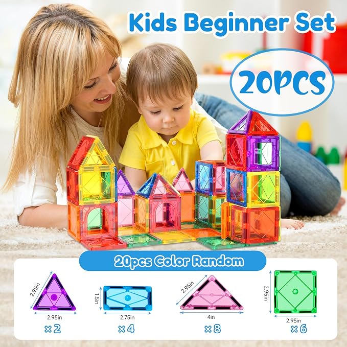 NVHH Magnetic Tiles for Kids Ages 3-5 4-8 Magnetic Blocks Creative Toys - Image 6