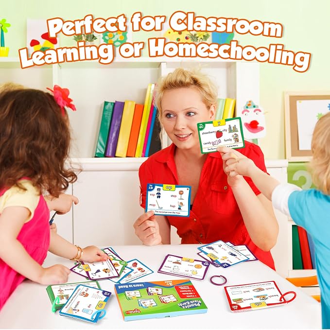 Torlam Phonics Flash Cards Learn to Read Spelling Reading Sight Words Phonics Games, Digraphs CVC Blends Long Vowel Sounds Kids Dolch Fry Site Words for Pre-k Kindergarten 1st 2nd 3rd Homeschool - Image 7