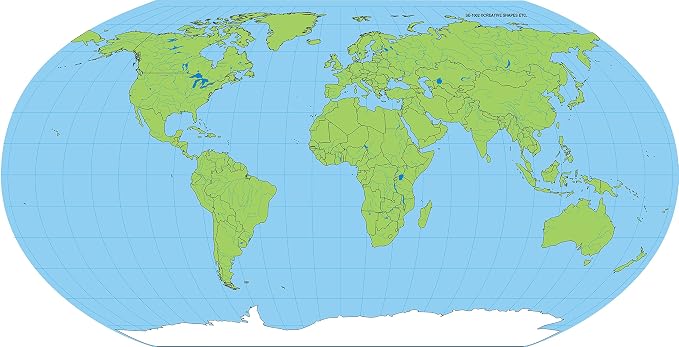 SHAPES ETC. 8" x 16" World Practice Maps Pad, Unlabeled, 30 Sheets by SHAPESETC