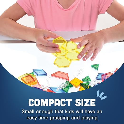Constructive Playthings Translucent Pattern Blocks, Light Table Manipulatives, STEM Toys, Sensory Play, Create, Build and Design, Color Exploration, Set of 147 Blocks, Toys for Kids 3 Years and Up - Image 7