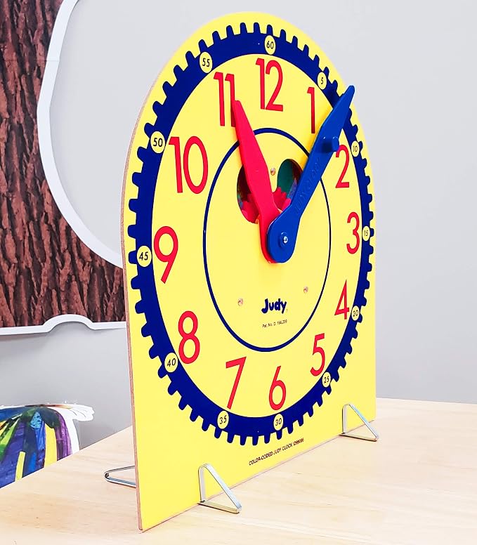 Carson Dellosa 13" x 12" Judy Clock, Learn to Tell Time with Color Coded Clock Hands, Analog Time Telling for Kids, Hands-On Learning Education Classroom and Homeschool Supplies - Image 6