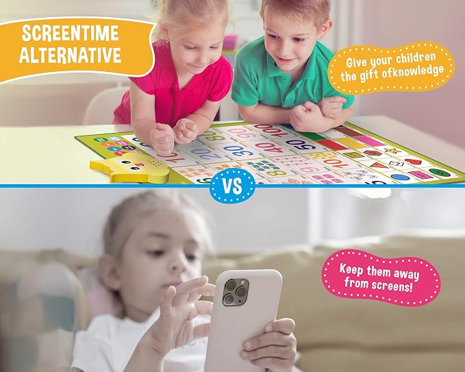 Bilingual Learning Toys - Spanish Toys for Toddlers 1-3, Interactive Number Toys, Numbers for Toddlers - Educational Talking Wall Chart for Kids - Image 3