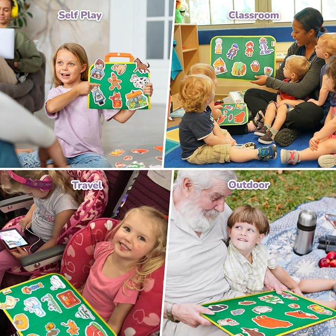 CHEFAN 4 Pack Felt Board Story Set, The Mitten, The Little Red Riding Hood, Gingerbread Man, Ugly Duckling, Precut Felt/Flannel Figure Pieces Teaching Wall for Preschool Activity Early Storytelling - Image 4