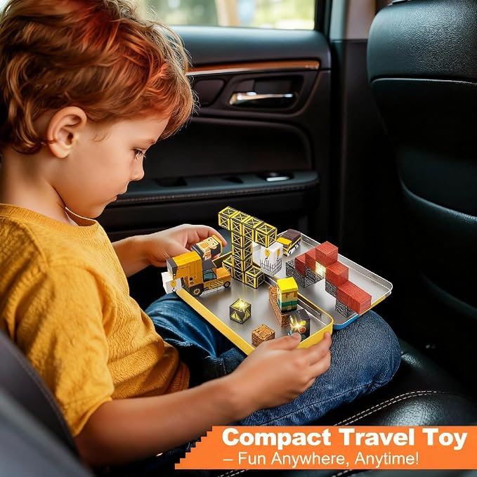 Travel Magnetic Blocks 45 PCS Mini Building Cubes with Case Construction - Image 3