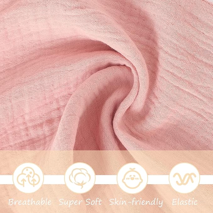 100% Organic Elephant Loveys for Babies,Muslin Baby Security Blankets for Babies,Soft Elephant Baby Stuffed Animals for Newborn,Baby Gift for Boys and Girls (Pink)