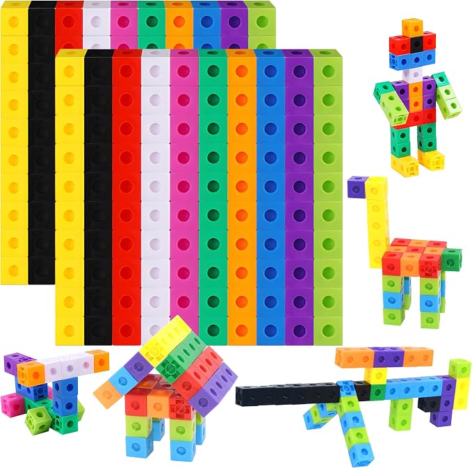 SpriteGru 200PCS Math Linking Cubes, Connecting and Counting Snap Blocks for Early Learning, Educational Toy for Preschool, Kindergarten, Homeschool by SpriteGru
