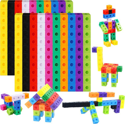 SpriteGru 200PCS Math Linking Cubes, Connecting and Counting Snap Blocks for Early Learning, Educational Toy for Preschool, Kindergarten, Homeschool by SpriteGru