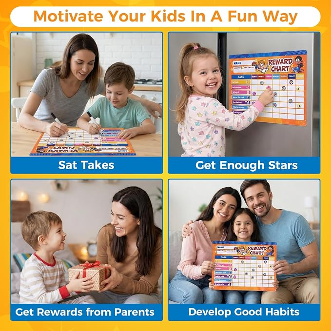 Thboxes 52 Chore Reward Chart for Kids, Cartoon Magnetic Behaviour Board - Image 6
