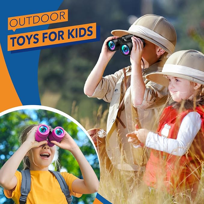 Boy Toys Ages 3-8: Kids Binoculars with Bird Watching Manual 4 5 6 7 8 Year Old Boys Girls Christmas Birthday Gifts Outdoor Travel Binoculars Toy for Kid Age 4-6 Toddler Camping|Hiking Toys - Image 3