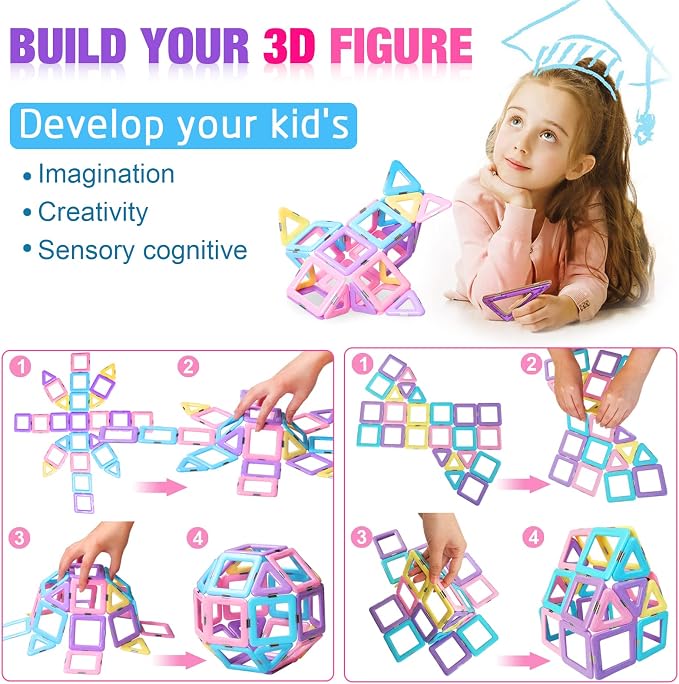 Tolnetr Magnetic Tiles Toys for 3 4 5 6 7 8+ Year Old Girls Boys Toddlers - Image 7