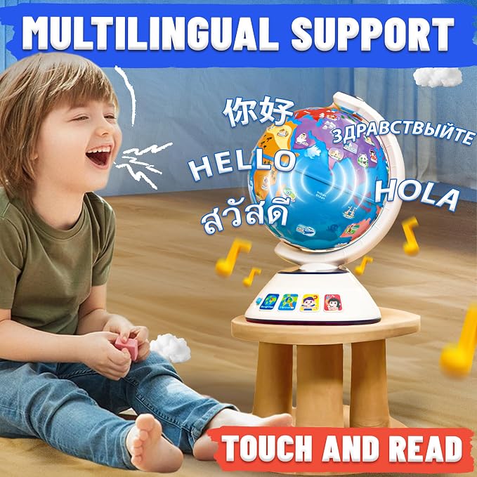 SMILESSKIDDO Globe for Kids, Interactive Globe With Lighting And Music - Image 2
