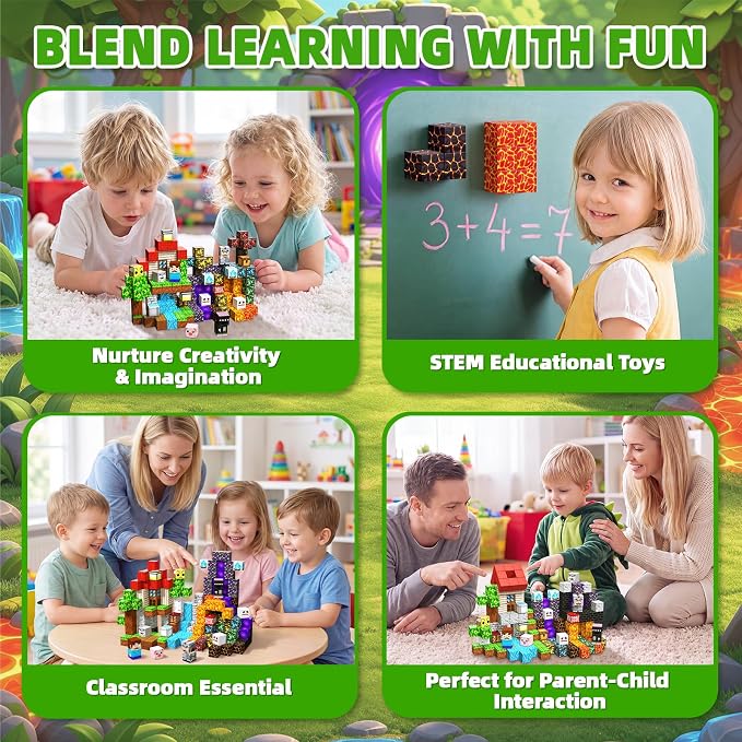 200PCS Magnetic Blocks, STEM Educational Magnetic Building cubes Toy - Image 5
