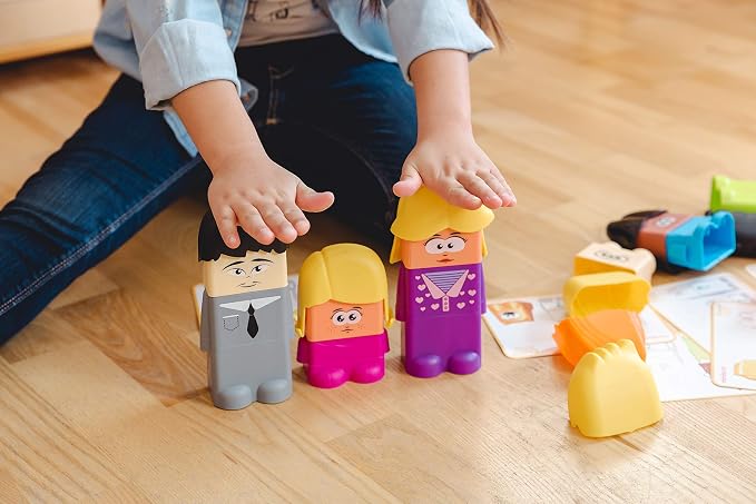 Miniland Family Diversity Blocks Game for Children from 3 to 6 Years. 33 Pieces, 12 Activity Sheets and 1 brochure. Compatible with Emotiblocks and Job Blocks. Made in Spain - Image 4